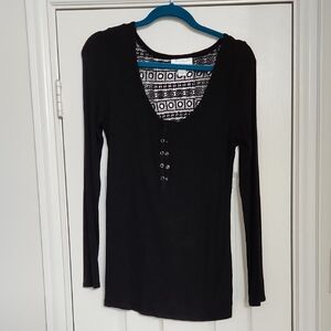 Motherhood Maternity Black Long Sleeve Women's Nursing Top